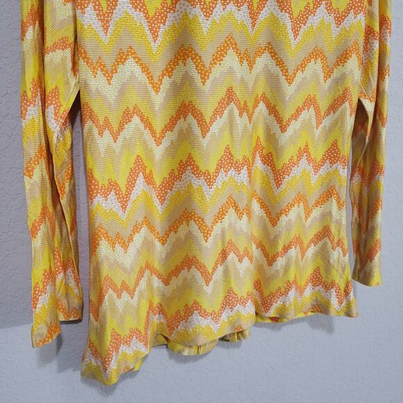 Vintage Shirt Womens Small Medium Yellow Orange 60s 70s Retro Psychedelic Hippie - Picture 9 of 9